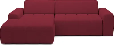 Produktbild von DomoHome Ecksofa Savio Freistehend, Mit Abriebfestem Kansas-Stoff, Maße 265x172x81cm, Ausziehbare Sitzfläche 206x92cm, Linke Seite, Kirsche