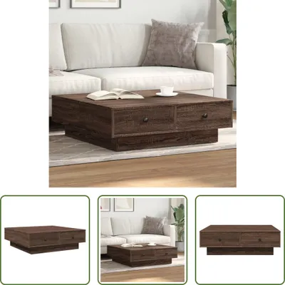 Produktbild von The Living Store Couchtisch Braun Eichen-Optik 90x90x28 cm Holzwerkstoff