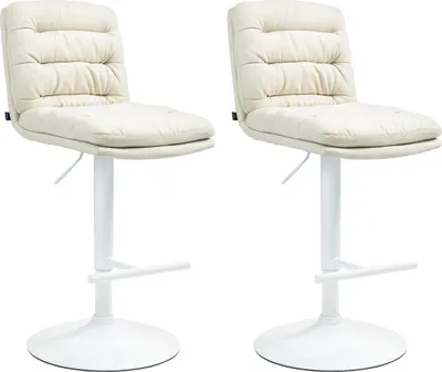 Produktbild von 2er Set Barhocker HLO-CP248 Stoff weiß  creme