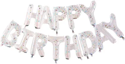 Produktbild von Transparenter Happy Birthday Konfettiballon 1,5m