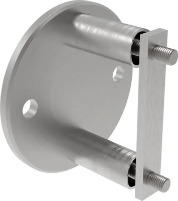Produktbild von Sellon24® Edelstahl AISI304 Wandanker Wandbefestigung Ø100 mm für Pfosten 42,4 mm, K320 geschliffen S24U-A6/021-6-A / 0552