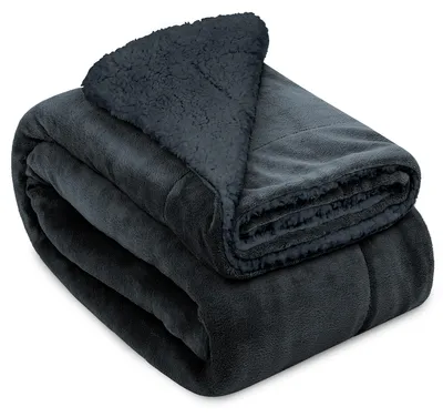 Immagine prodotto di Coperta Beautissu Sherpa Coperta per il soggiorno Coperta morbida Antracite Alina, 150x200 cm
