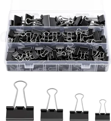Produktbild von Set 180 Stück Metall Klammern Foldback 15 19 25 32mm
