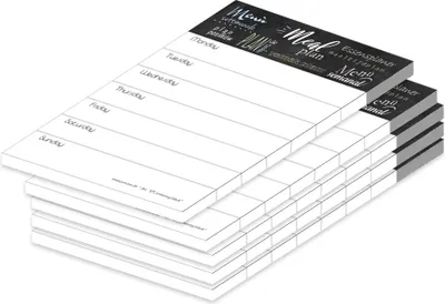 Produktbild von PRICARO Essensplaner "Lettering-black", A6, 5 Stück