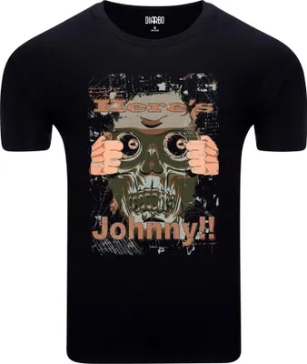 Immagine prodotto di T-shirt da uomo Diarbo con stampa di un amante dell'horror Ecco Johnny nero taglia S