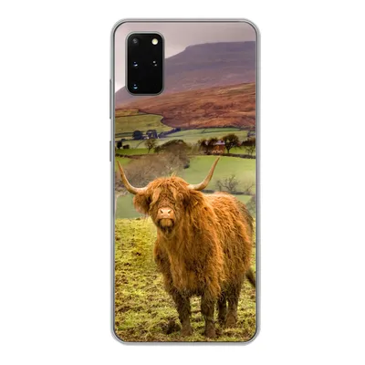 Produktbild von MuchoWow® Handyhülle Schutzhülle Hülle für Samsung Galaxy S20 Plus Schottischer Highlander - Berg - Herbst Silikon Softcase Handy Hülle - Hartschale