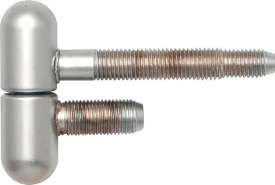 Image de Paumelle SFS pour huisserie en acier, 2 pièces, tête ronde, ø 16 mm, hauteur 50,5 mm, chromé mat