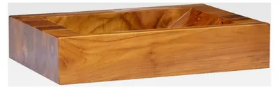 Produktbild von Waschbecken aus massivem Teakholz, Aufsatzwaschbecken, Handwaschbecken, Badezimmer 50x35x10cm