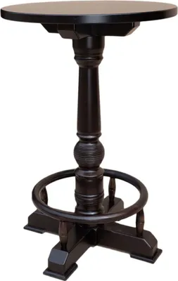 Produktbild von Casa Padrino Luxus Stehtisch mit Fußstütze Dunkelbraun Ø 75 x H. 110 cm - Runder Massivholz Tisch - Runder Massivholz Bartisch - Massivholz Möbel - Bar Möbel - Gastronomie Möbel