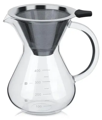 Produktbild von Solidchoice – Glaskanne für Filterkaffee mit Permanentfilter – 400 ml
