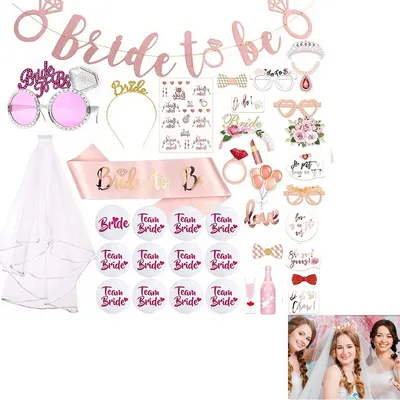 Produktbild von Junggesellinnenabschied Dekoration Set, Geburtstagsparty Deko mit Krone, Ballons, Tortenaufsatz, Party Zubehör Frauen