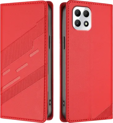 Obrázek produktu pro Pouzdro pro T-Mobile REVVL 7,Polyuretankožené peněženkové pouzdro s přihrádkou na karty a funkcí stojánku Rot