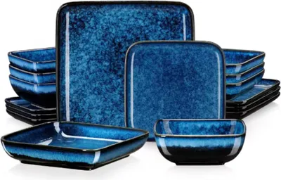 Image de Eminent Bordenset Bleu 4 personnes - Céramique - Service - Assiette à déjeuner