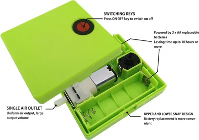Immagine prodotto di Mini pompa ad ossigeno per acquari, portatile, silenziosa, ad alto volume, per piccoli acquari per accessori