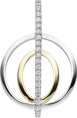 Produktbild von JOBO Anhänger 925 Sterling Silber bicolor vergoldet 20 Zirkonia Silberanhänger