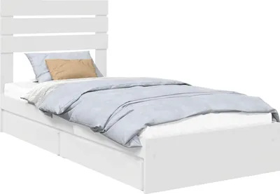 Image de Lit de Rangement Blanc 75 x 190 cm Bois d'ingénierie