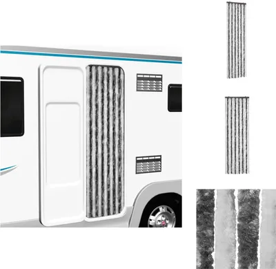 Immagine prodotto di vidaXL Tenda zanzariera grigio e bianco 56x185 cm in ciniglia - zanzariera