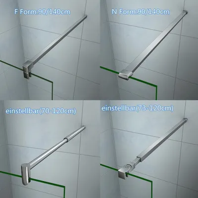 Produktbild von F Form:140cmHaltestange Stabilisator Stabilisierungsstange für Walkin Duschwand Dusche