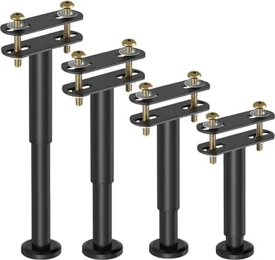 Produktbild von 4PCS Verstellbare Bettbeine, 18-33cm höhenverstellbar, Bettstützbeine für Bettrahmen/Bett-Mittellatten, Metall, verstellbare Möbelersatz für DIY-Möbel, Küchenschrank, Sofabetten
