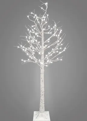 Produktbild von LED Lichterbaum in Birkenbaum-Optik mit 156 warm-weißen LED Lichtern, 150cm hoch, Timer, 10 Meter Zuleitung, Innen und Außen