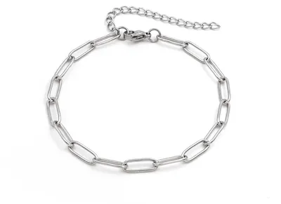 Produktbild von Vintageparts Paperclip Armband 304 Edelstahl platinfarben 18 cm, 1 Stück