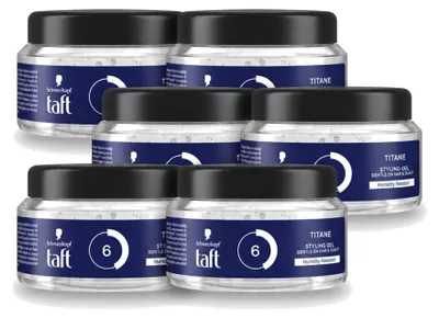 Obrázok produktu pre 6 x Taft Men Power Gel Titane Hold 6 – Silná fixácia – 250 ml – Výhodný balík – 6 kusov