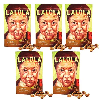 Produktbild von LaLola1947 - Kandierte Pistazien 5 x 80 g - Karamellisierte Pistazienkerne Snack