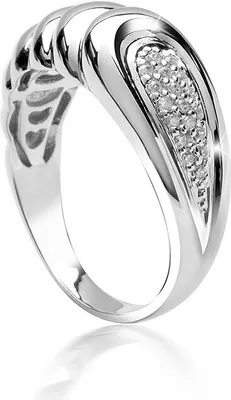 Produktbild von MATERIA Damen Ring 925 Sterling Silber rhodiniert Zirkonia weiß gewellt inklusive Ringbox #SR-96