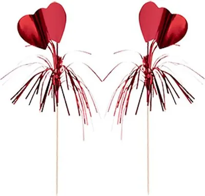 Produktbild von 100 Deko-Picker 22 cm rot "Amore"