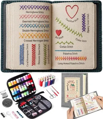 Produktbild von Stickset für Anfänger - 87-teilig - vorgedrucktes Stickset - Kreuzstich Set - Stickgarn - Stickmuster - DIY Stickset - für Erwachsene - Handarbeit