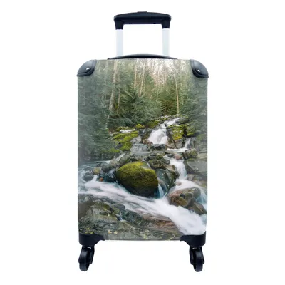 Produktbild von MuchoWow® Koffer Handgepäck Trolley Rollkoffer Kleine Reisekoffer mit 4 Rollen - Natur - Wasserfall - Bäume - Herbst - Cabin Size < 55x40x23 cm & 55x40x20 cm - Fotokoffer - Kabinenkoffer - Boardgepäck - Reise-Box - Reisekoffer - Reisegepäck - Koffer mit Bild - Trolley für Kinder