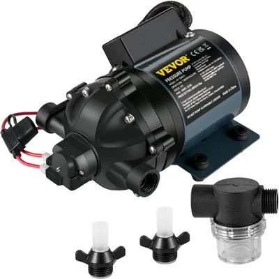 Image de Pompe à vaisselle VEVOR 12 V DC max. 3 m Pompe à eau auto-amorçante, avec vanne EPDM Tamis universel pour eau salée & filetage intérieur