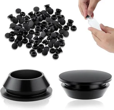 Image de Bouchon en silicone - Joint d'étanchéité - Cache-fente - Antidérapant - 155-17 mm - Noir