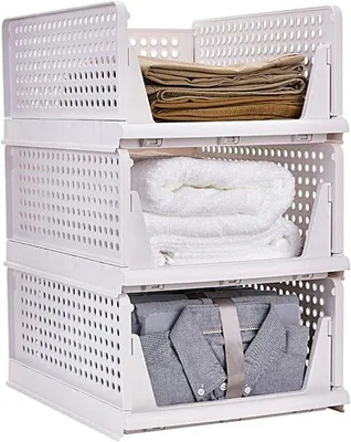 Produktbild von Famanu Aufbewahrungsboxen 3er Set - Stapelbare, faltbare Kisten aus Kunststoff