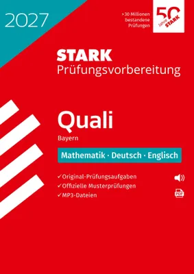 Produktbild von STARK Mathematik, Deutsch, Englisch 9. Klasse - Quali Mittelschule 2027 Bayern - Prüfungsvorbereitung