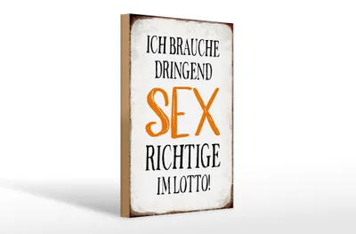 Produktbild von Holzschild Spruch 20x30cm ich brauche dringend Sex