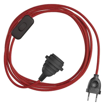 Immagine prodotto di Creative Cables - SnakeBis per paralume - Cablaggio con portalampada e cavo in tessuto colorato
