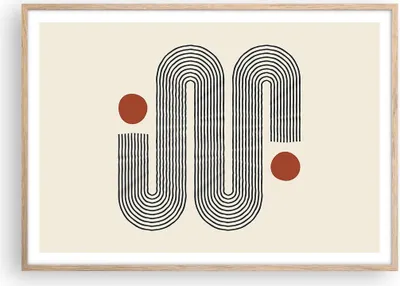 Produktbild von Gerahmtes Poster - Rahmen in heller Eiche - Minimalistisch Modern Abstraktion - 100x70 cm - Wand Bild - Wanddeko - Wandbilder - Kunstposter - Wandposter - Bilderrahmen - Bilder - P2NAA100x70-4901