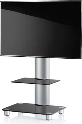 Immagine prodotto di Supporto TV con pavimento intermedio 32-70 pollici | VESA max. 600x400 | Supporto TV in alluminio | Supporto TV Dimensioni ca. H. 100 x W. 60 x D. x 44 cm | Supporto TV Tosal