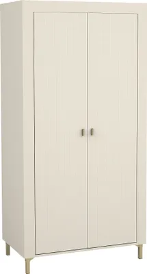 Produktbild von MIRJAN24 Kleiderschrank Mossa 2D MO01, Schlafzimmer Drehtürenschrank, Stilvoll Kollektion, Kleiderstange (Farbe: Cashmere)