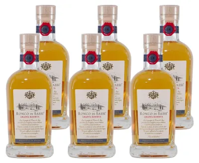 Produktbild von Ronco di Sassi Grappa Riserva (6 x 0,5L)