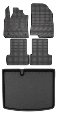 Produktbild von Gummimatten + Kofferraumwanne für Dacia Sandero III 2021- (Schrägheck) – Schwarz, passgenau – Wielganizator SolidPRO