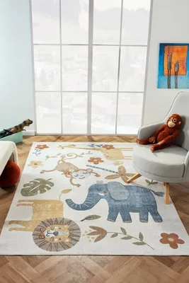 Image de Conceptum Hypnose, Bohem Kids Zoo, tapis, multicolore, 80 x 150 cm