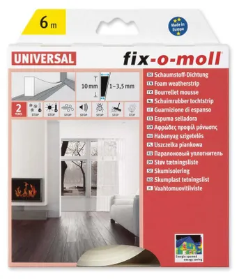 Produktbild von Schaumstoffdichtung fix-o-moll 6m x 10mm x 4mm