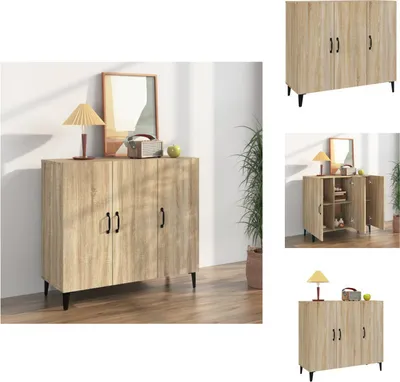 Image de vidaXL Sideboard Chêne Sonoma 90x34x80 cm Bois composite - Sideboards
