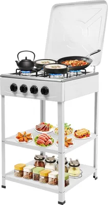 Obrázok produktu pre Plynový sporák, 4 horáky, rozmery: 49*49*79cm, materiál železo, manuálne zapaľovanie, hmotnosť: 9,2kg