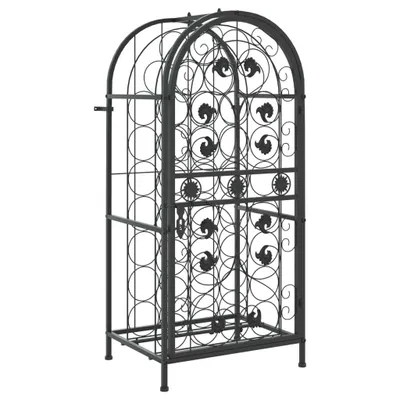 Immagine prodotto di Portabottiglie per 33 bottiglie nero 45x36x100 cm in ferro battuto