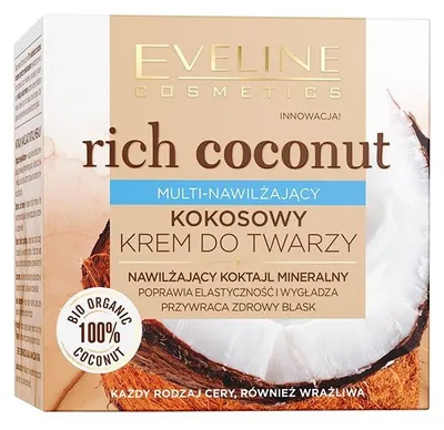 Produktbild von Eveline Rich Coconut Multi-Moisturizing Coconut Face Cream Nährcreme für alle Hauttypen 50 ml