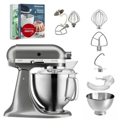 Produktbild von KitchenAid 4,8 L 5KSM185 Artisan Küchenmaschine Tschimmlover Medallion Silber