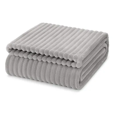 Produktbild von Betz Wohndecke BARI Cord-Flanell XXL 150x200 cm Farbe: hellgrau